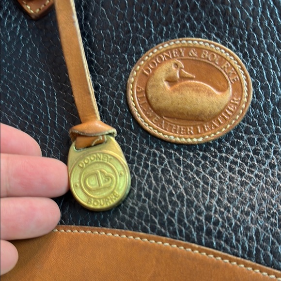 Dooney & Bourke Handbags - Dooney & Bourke All Weather Leather Small Essex Satchel Black & British Tan R26